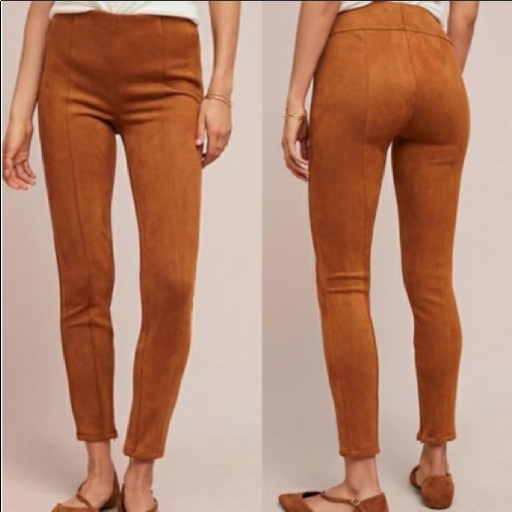 Anthropologie faux suede leggings